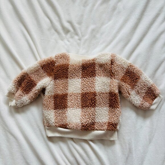 Grayson Collective Toddler Plaid Sherpa Sweater - Picture 2 of 2